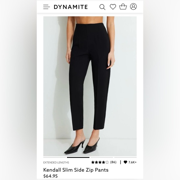 Dynamite Kendall Slim side zip pant - Picture 1 of 8
